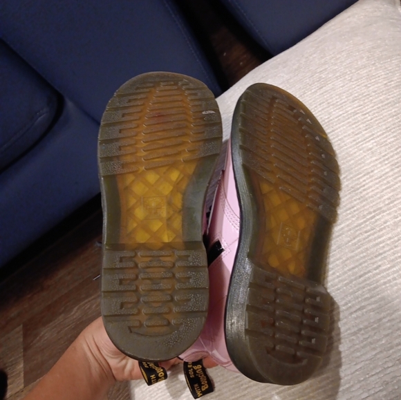 Dr. Doc Martens Zavala Combat Boots grils sizd 3 L Pink Leather Lace Up - Picture 4 of 6